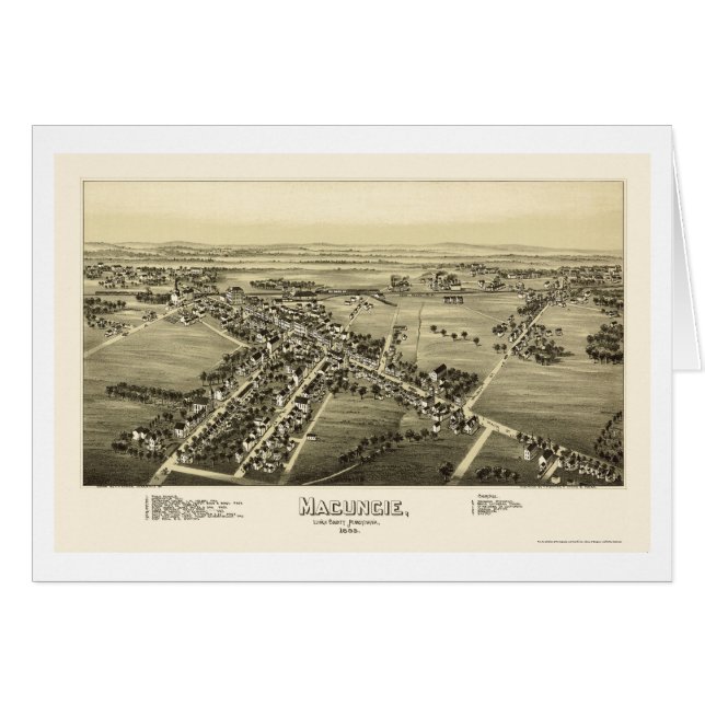 Macungie, mapa panorámico del PA - 1893 (Anverso (Horizontal))