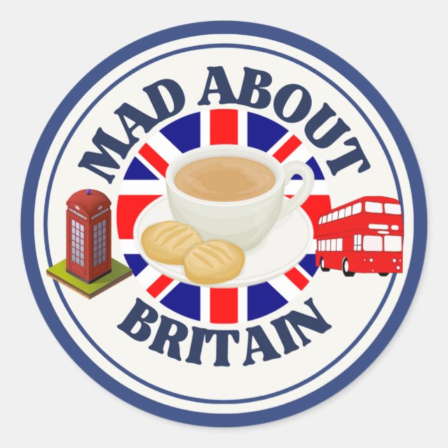 Mad Acerca Del Pegatina Británico (Anverso)