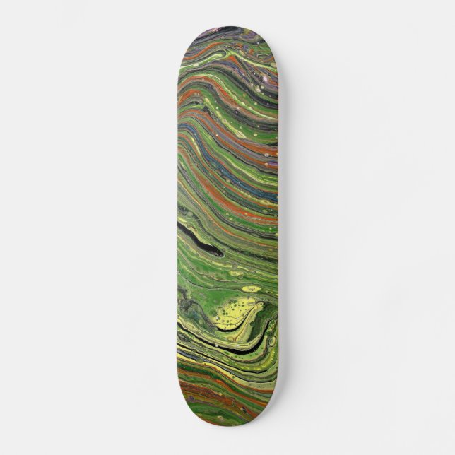 Mad Love 2 Crazy Green Abstract Skateboard Deck (Anverso)