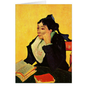 Madame Ginoux con Libros por Vincent van Gogh