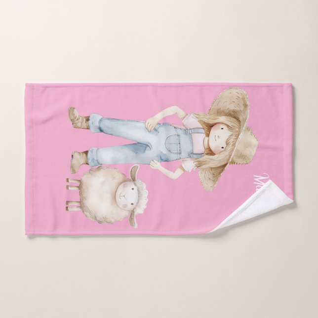 Mädchen mit Lamm (Toalla de mano)