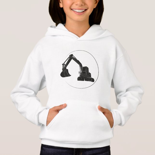 Mädchen Pullover Hoodie mit Bagger-Grafik (Anverso)