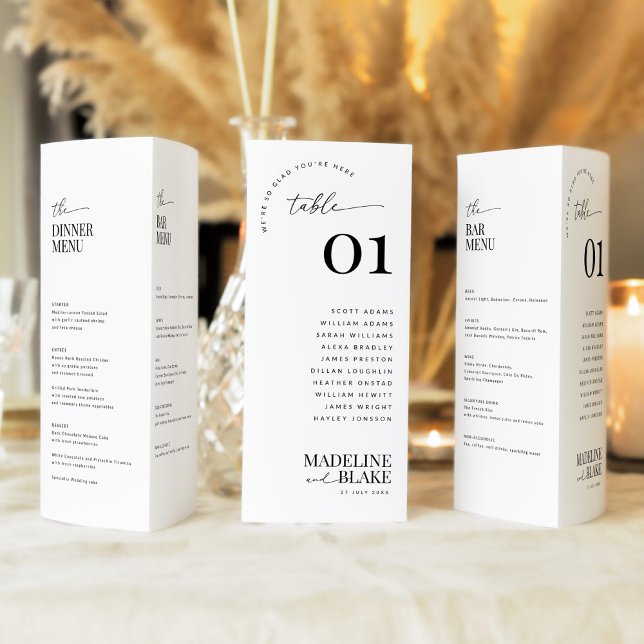 MADDIE Trifold Table Numbers with Seating and Menu (Subido por el creador)