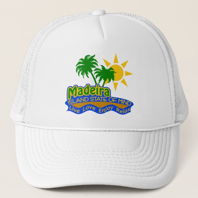Madeira Estado de la mente gorra - elegir color (Anverso)