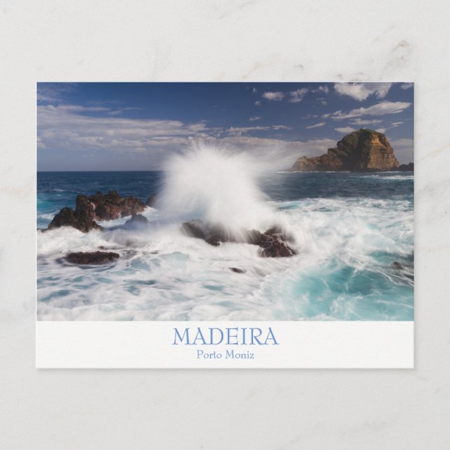Madeira - postal de Porto Moniz con texto (Anverso)