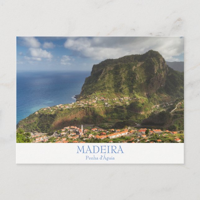Madeira - postal Penha d'Aguia con texto (Anverso)