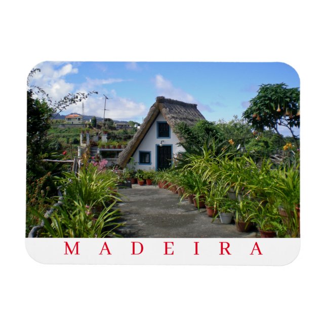 Madeira Santana casa tradicional frigorífico imán (Horizontal)