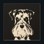 Madera 12" de la plantilla del Schnauzer" arte de<br><div class="desc">Adorne su propio hogar con este arte de madera de la pared del schnauzer o délo como regalo del estreno de una casa a un amante especial del schnauzer en su vida. Este diseño intrépido y hermoso del arte pop de la plantilla captura verdad las características únicas de la raza...</div>