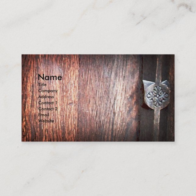 Madera antigua, plantilla de la tarjeta de visita (Anverso)