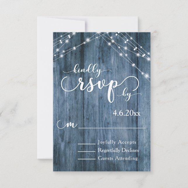 Madera azul rusa, cadenas de luz blanca RSVP (Anverso)