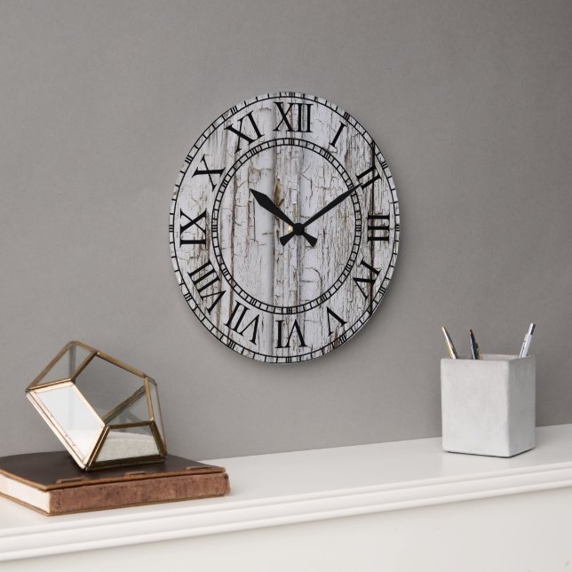 Madera blanca meteorológica - Reloj Personalizado (Oficina)