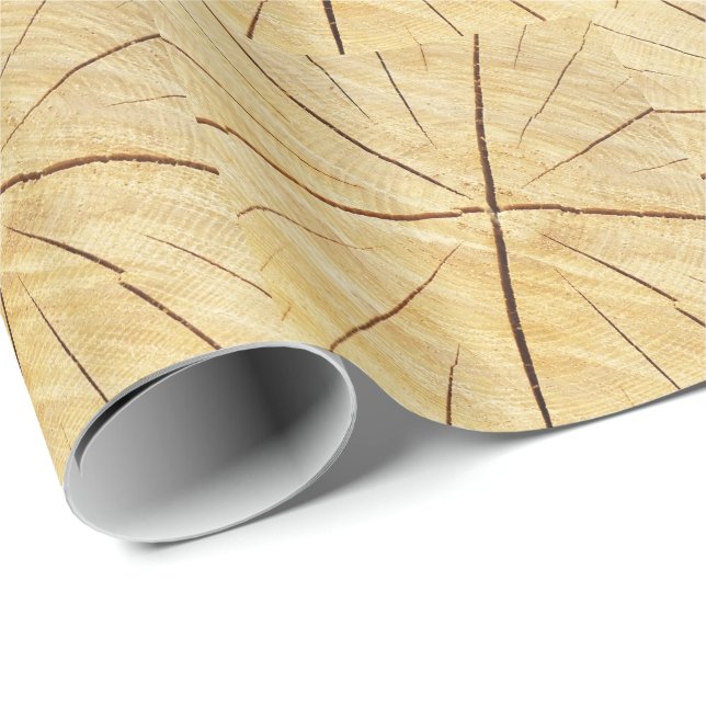 Madera brillante con papel de regalo de grano (Esquina del rollo)