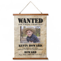 Madera de Cumpleaños Buscada Occidental Tapiz De M