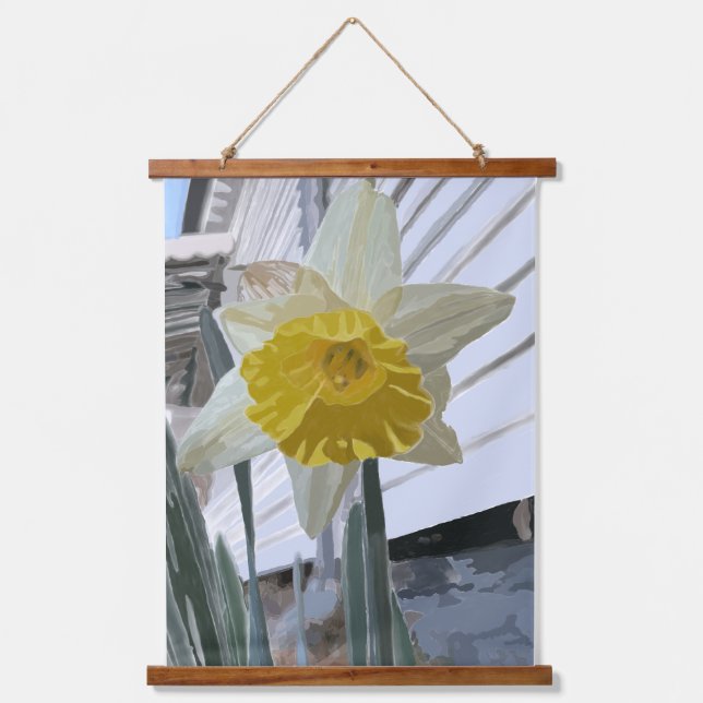 Madera de Daffodil Tapiz de Muro Topado (Anverso)