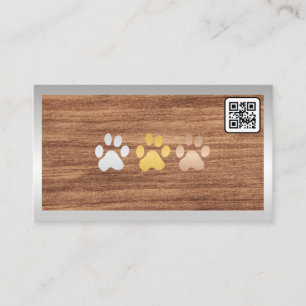 Madera de garras de perro   Código QR Tarjeta de p