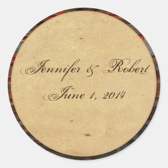 Madera de grano rústica con Sello para sobres card (Anverso)