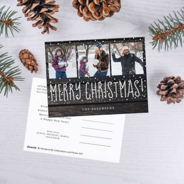 Madera de grano rústico de Navidad 3 collage de fo (Subido por el creador)