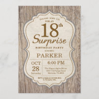 Madera de Invitación a los 18 Años Rustic Surprise