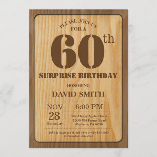 Madera de Invitación a los 60 Años de la Sorpresa 