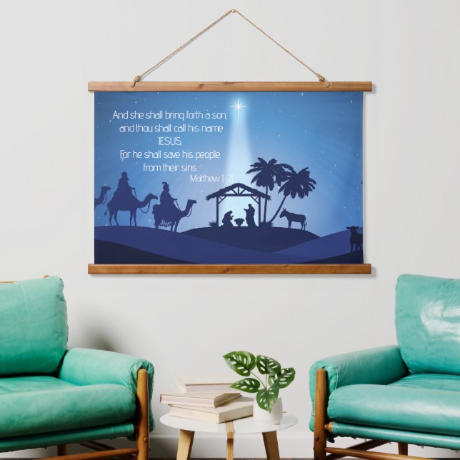 Madera de nacimiento de Jesús tapada tapiz de pare (Sala de estar)