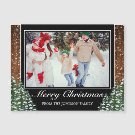 Madera de nieve y foto forestal Feliz saludo de Na