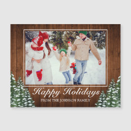 Madera de nieve y foto forestal Feliz saludo de va