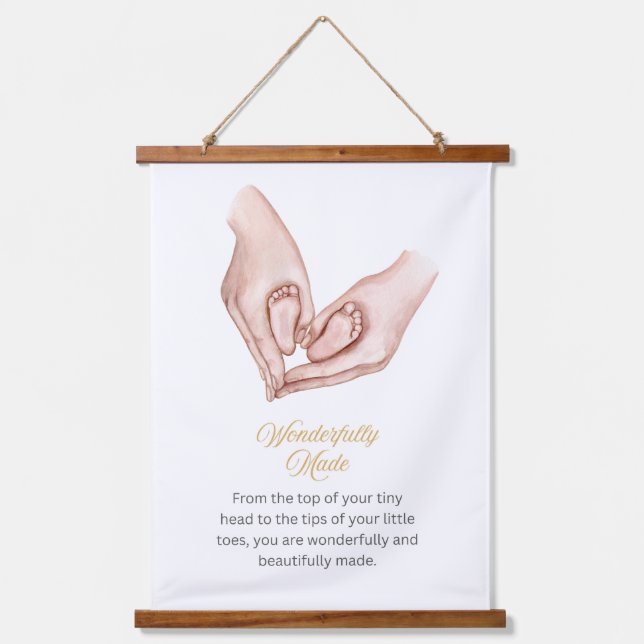 Madera de Nursera Bebé Tapiz de Muro Topado (Anverso)