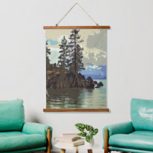 Madera del lago Tahoe con tapiz de pared
