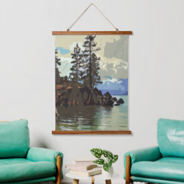 Madera del lago Tahoe con tapiz de pared