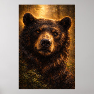 Madera Dorada Arte de Vida Silvestre de Oso Ca