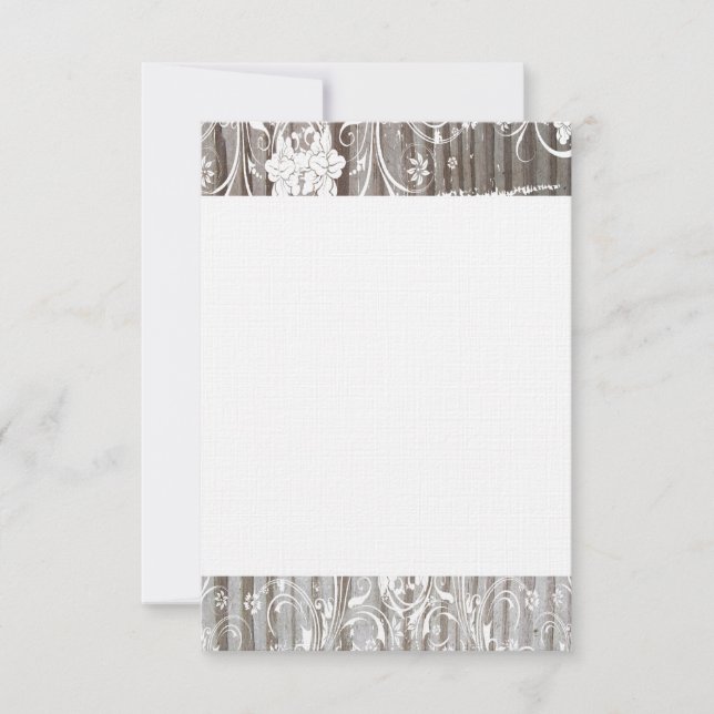 Madera en bandas Shabby Lace Gracias Tarjetas plan (Anverso)