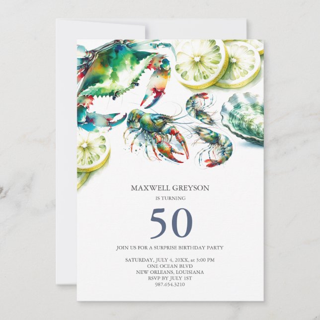 Madera hirviendo 50 invitaciones de cumpleaños (Anverso)
