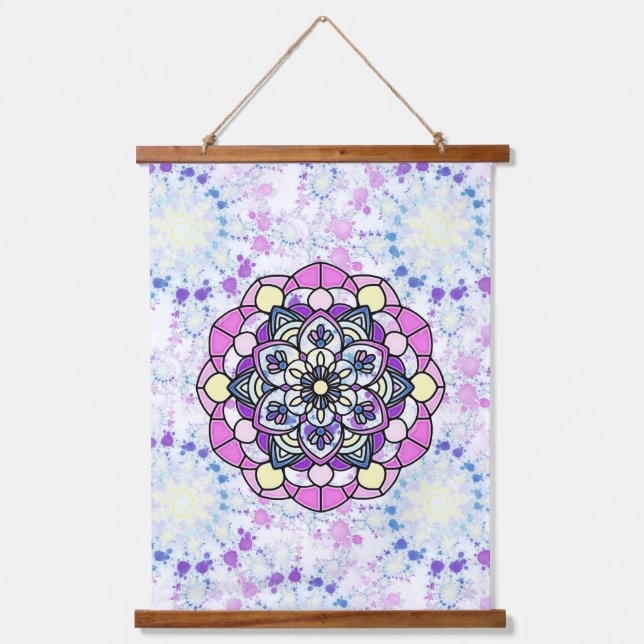 Madera Mandala de primavera con tapiz de pared de  (Anverso)