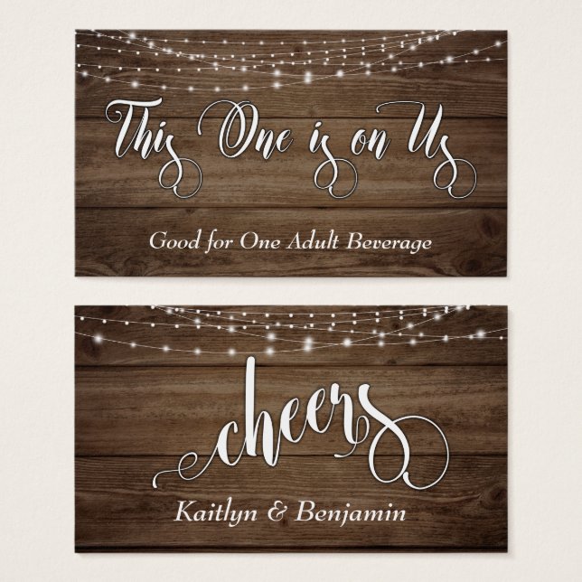 Madera marrón y luces blancas rusticas, pasajes pa (Anverso y reverso)