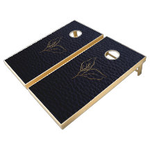 Madera natural de marca personalizado Cuero negro