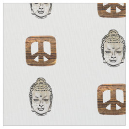 Madera Paz y tela de impresión Sephia Buddha