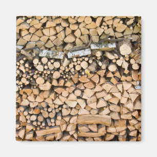 Madera recortada en un imán de pila