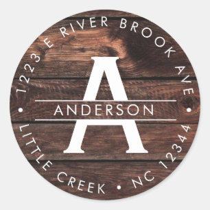 Madera Rusa   Etiqueta moderna de dirección de ret