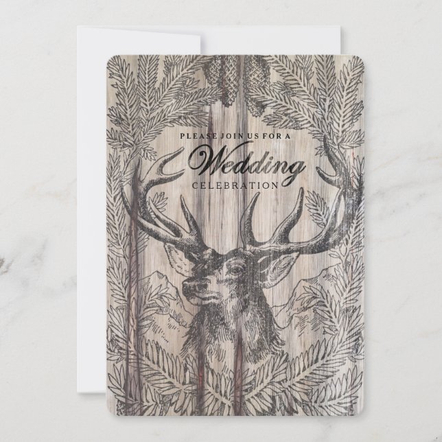 Madera Rusa | Invitación a la boda de venados (Anverso)