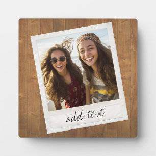 Madera rústica con marco de foto cuadrado vintage