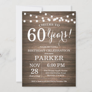 Madera rústica de la invitación a los cumpleaños 6