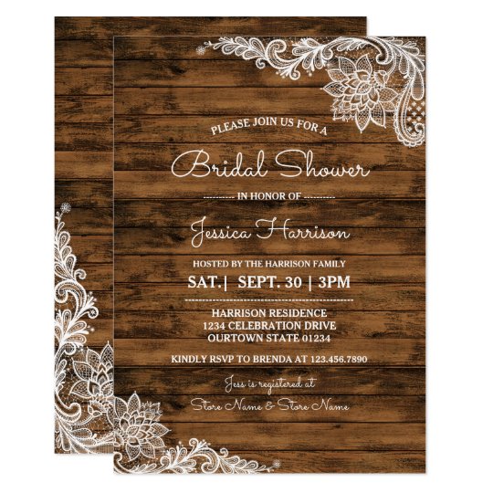 Madera rústica del granero e invitación nupcial de