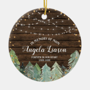 Madera RÚSTICA en memoria de mamá Ornamento de Nav