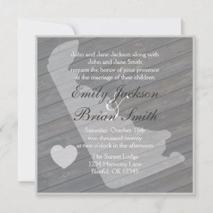 Madera rústica Invitaciones a bodas grises de Dela