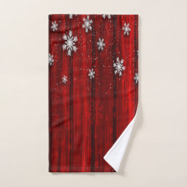 Madera Rústica Roja, Navidades de copos de nieve