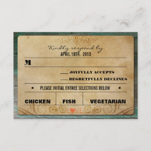 Madera rústica RSVP de la turquesa de la bicicleta