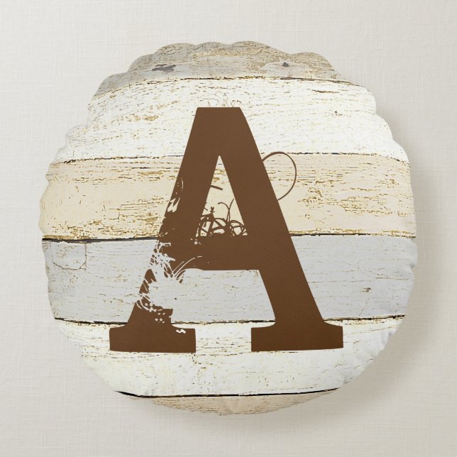 Madera rústica y almohada redonda (Anverso)