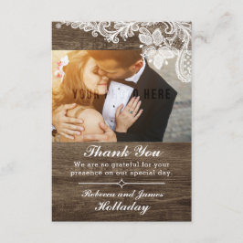 Madera Rústica y Encaje Antiguo Agradecimiento de