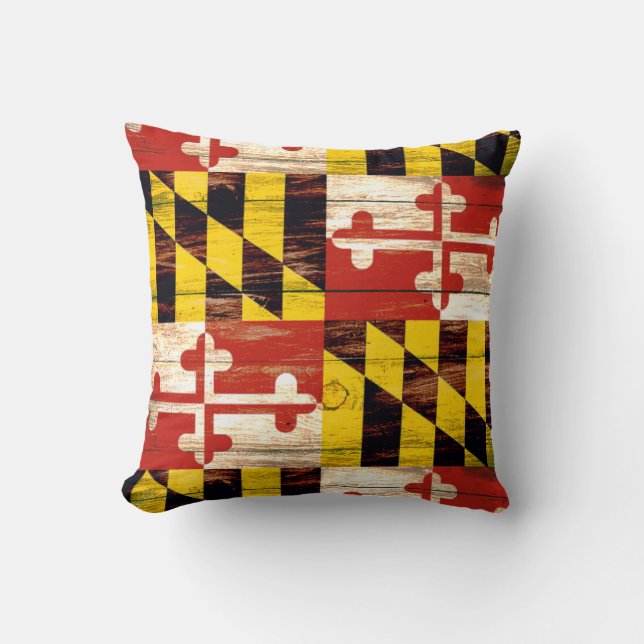 Madera templada almohada cuadrada de la bandera de (Anverso)