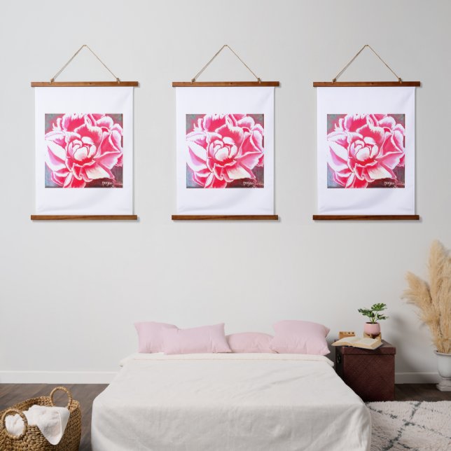 Madera Topada Muro Tapiz flor peony (Dormitorio)